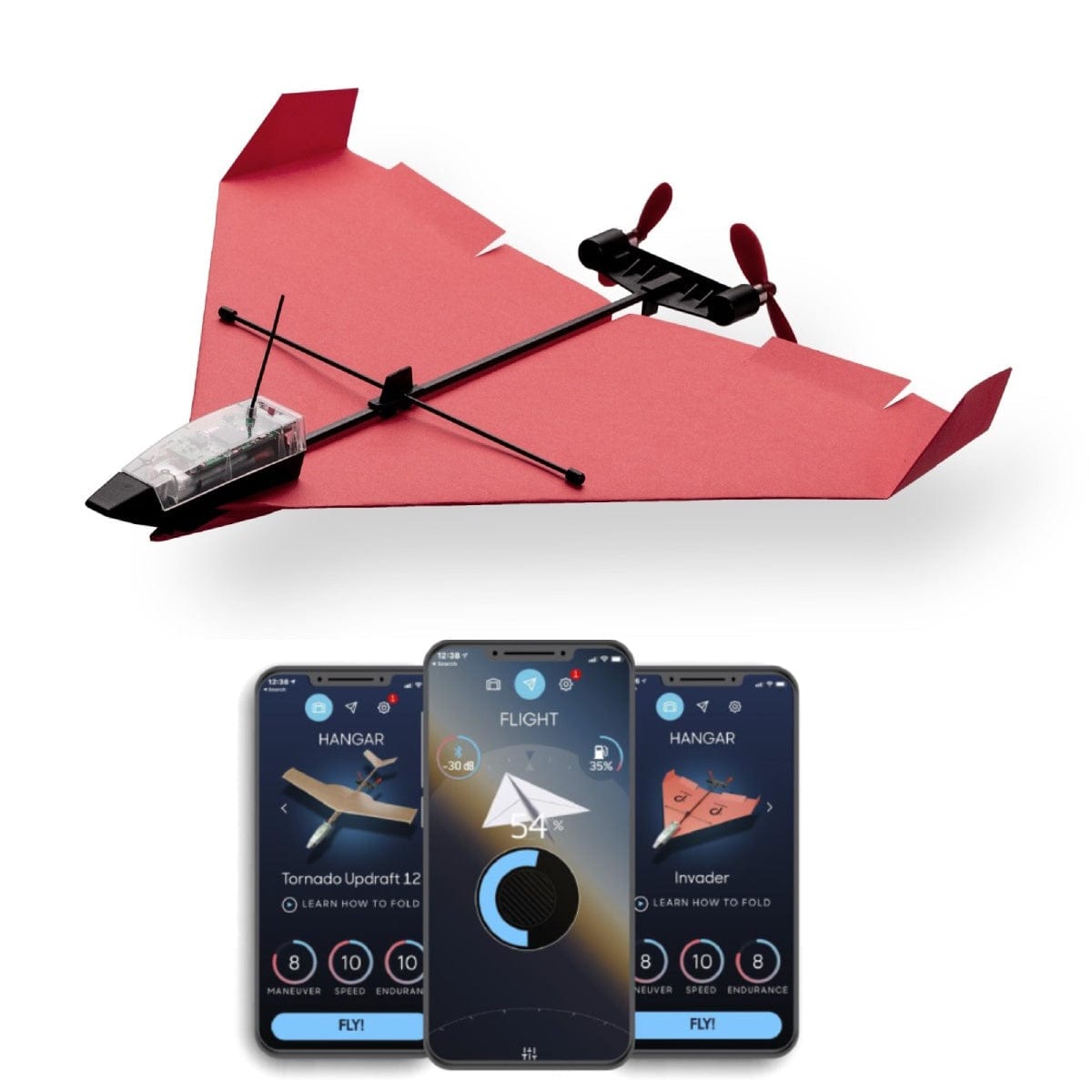 PowerUp 4.0 Smartphone Controlled Paper Airplane Kit